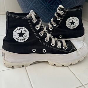 Converse Lugged Black High Tops - Good Used Condition Women’s Size 5